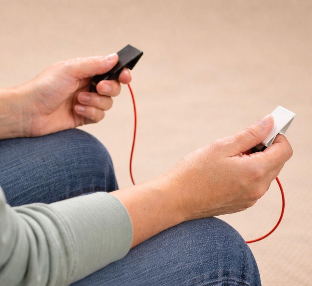 Mother sitting on a bed holding her baby while looking tired and overwhelmed during a difficult moment after childbirth